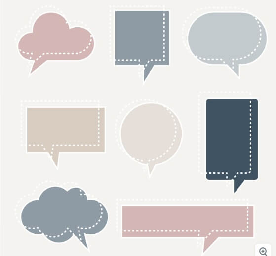 Free Vector Flat Speech Bubbles for Whispering