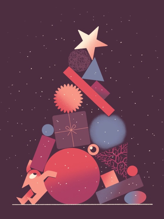 Funny Christmas Tree of Presents by Alexey Kuvaldin