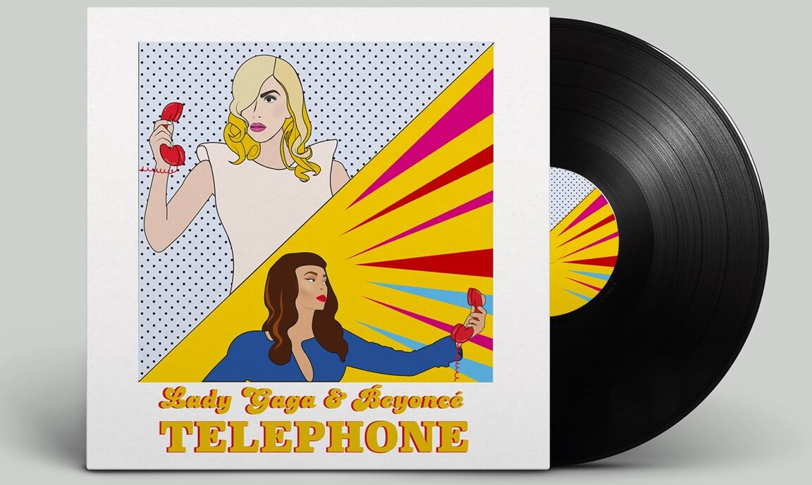 Lady Gaga & Beyonce Characters Pop Art Record Cover by Ilayda Ermis