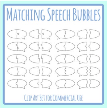 Matching Conversation Bubbles Clip Art Set