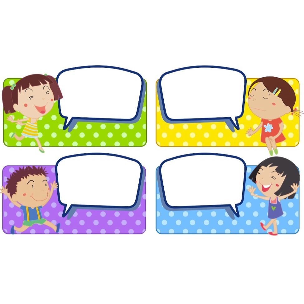 School Kids Students with Empty Text Bubbles Free Vector