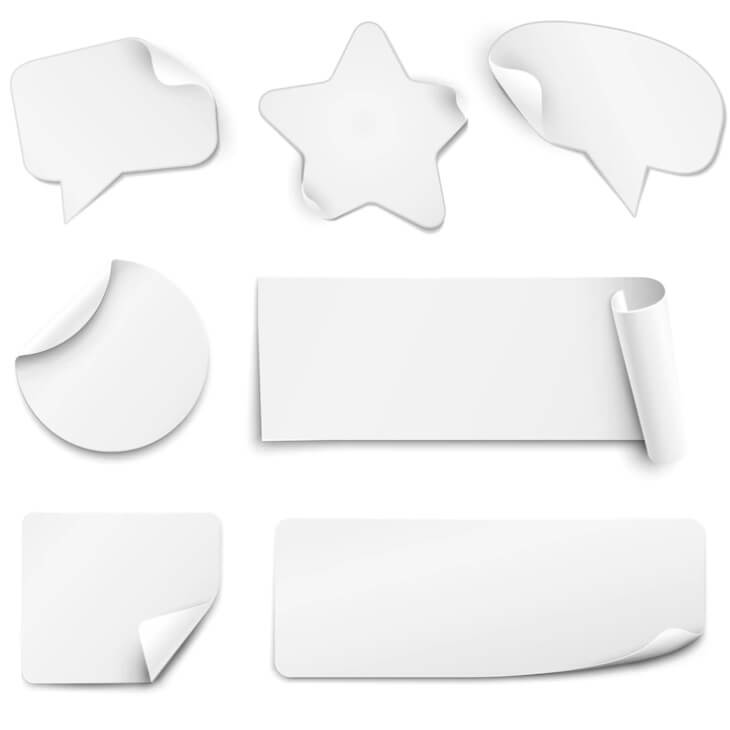 Sticker Speech Bubbles and Text Boxes Free Vectors