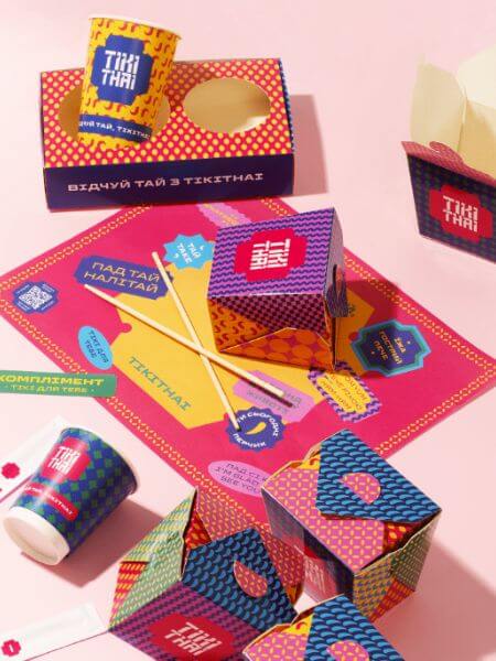 Tiki Thai Food Pop Art Packaging Design