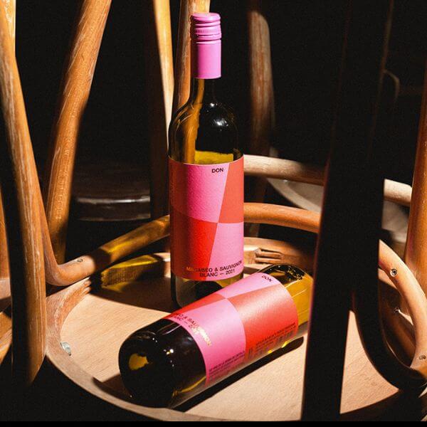 Wine Bottle Geometric Graphic Design