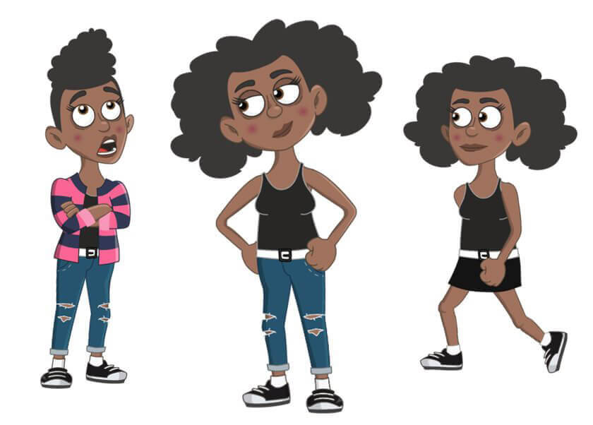 African-American girl Character Animator puppet templates