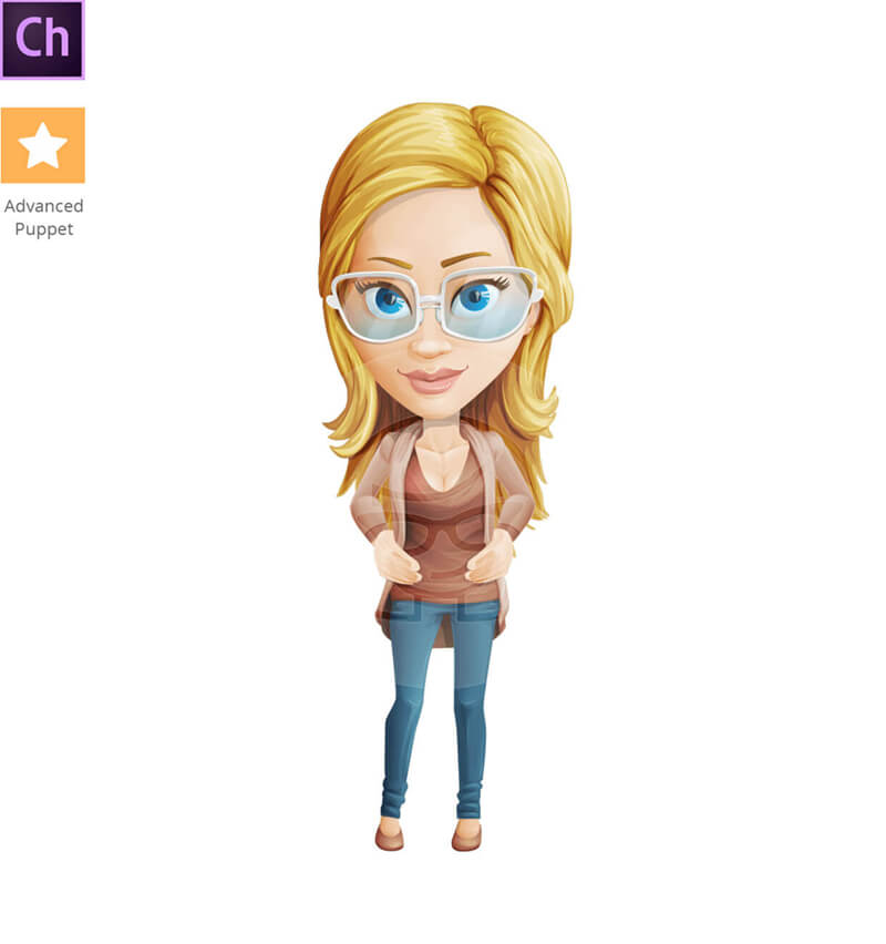 Blonde girl character animator puppet