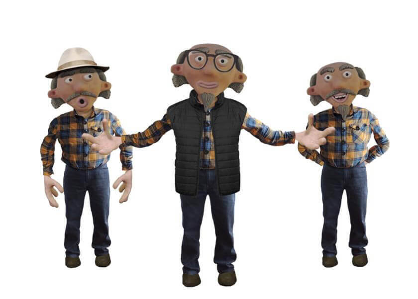 Clay character animator puppet set
