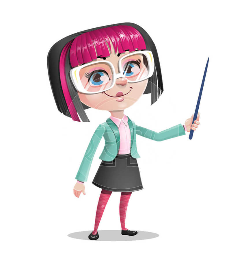 Education female teacher puppet for Adobe Character Animator