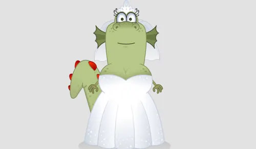 Funny free bride dragon Character Animator puppet
