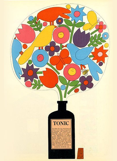 Advertisement example in 1970 graphic poster