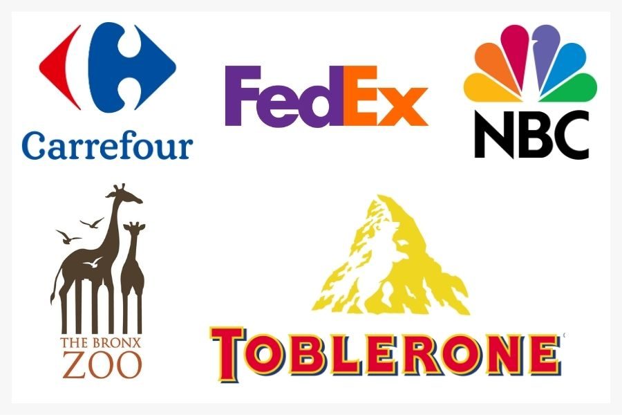 Famous brands - Negative space logos