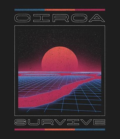 Circa synthwave graphic design from 80s