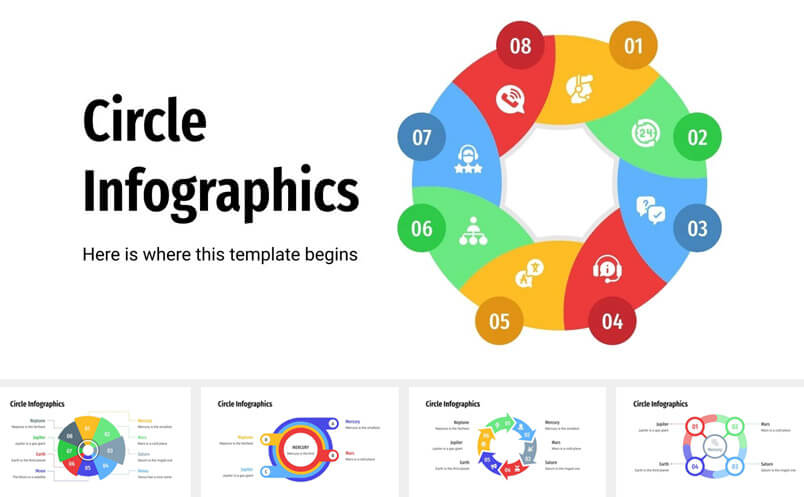 Cycle process infographic templates set