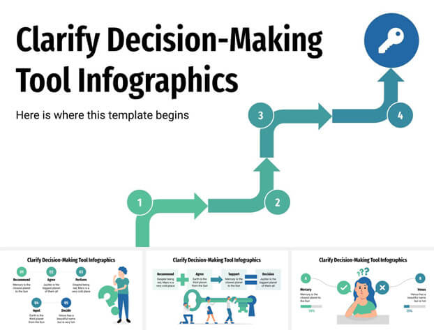 Decision making process infographic template