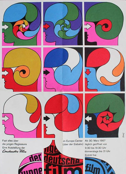 Futuristic poster design trend example from 1970
