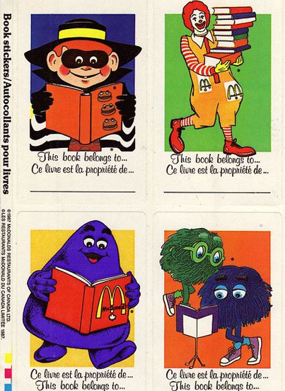 Mcdonalds book advertisement in 1980