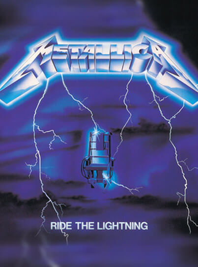 Metalica album cover retro design from 80s