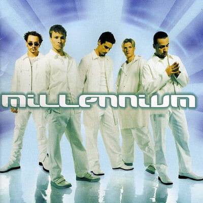 Millenium boy band popular trendy album graphic design in 90s