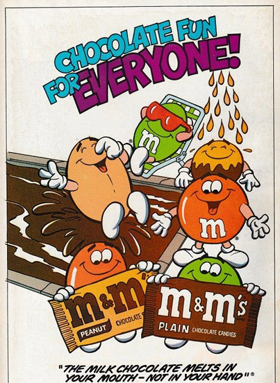 M&Ms in 1980s - illustration design example
