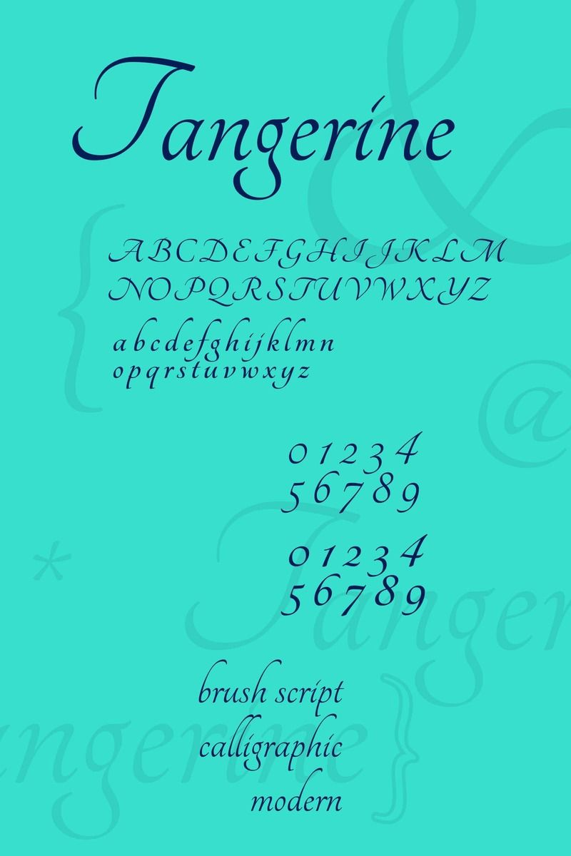 Tangerine - modern calligraphic font