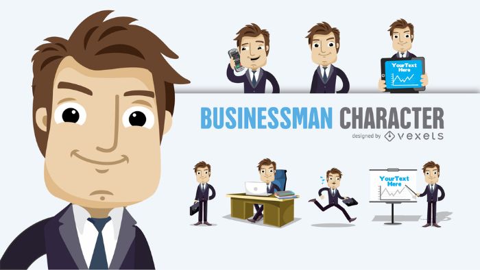Businessman Character Set by Vexels