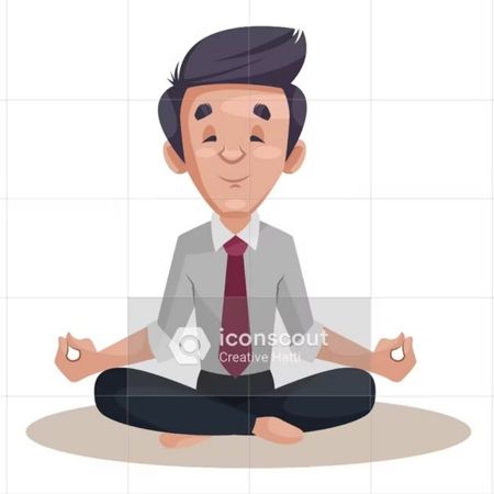 Businessman meditating PNG image
