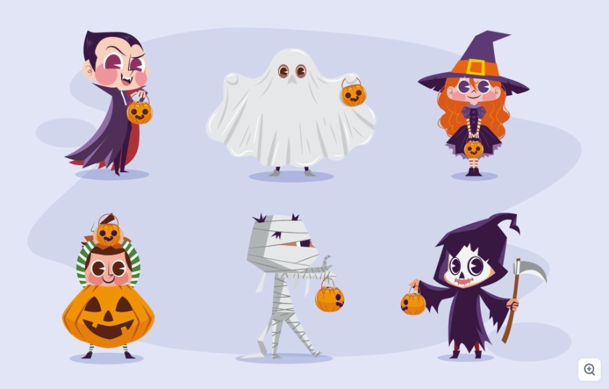 Cute Halloween Vector Characters - Free Download