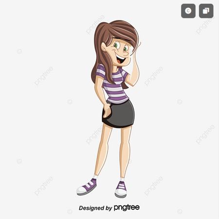 Cute girl cartoon PNG image
