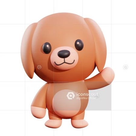 Dog 3D cartoon character PNG image