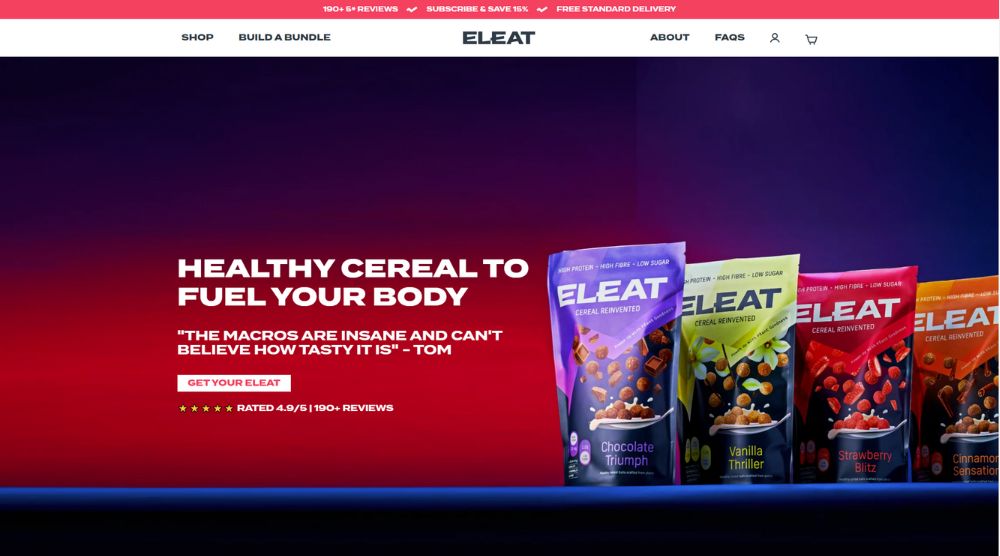Eat Cereal Shopify Website Example