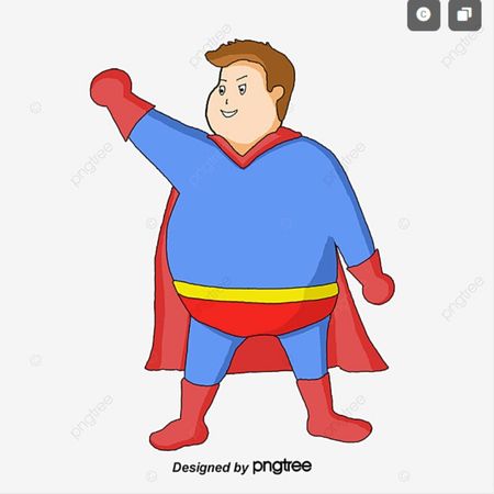 Fat superhero cartoon PNG image