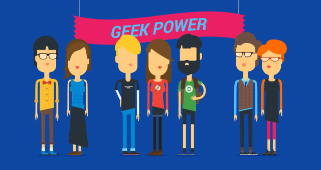 Flat Geek Vector Characters by Pixeden