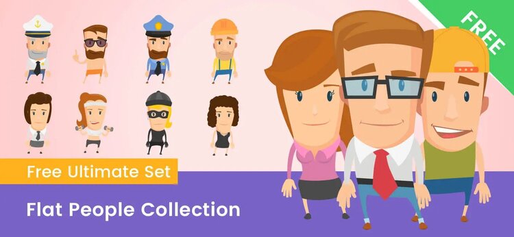 Flat Vector Characters Collection by VectorCharacters