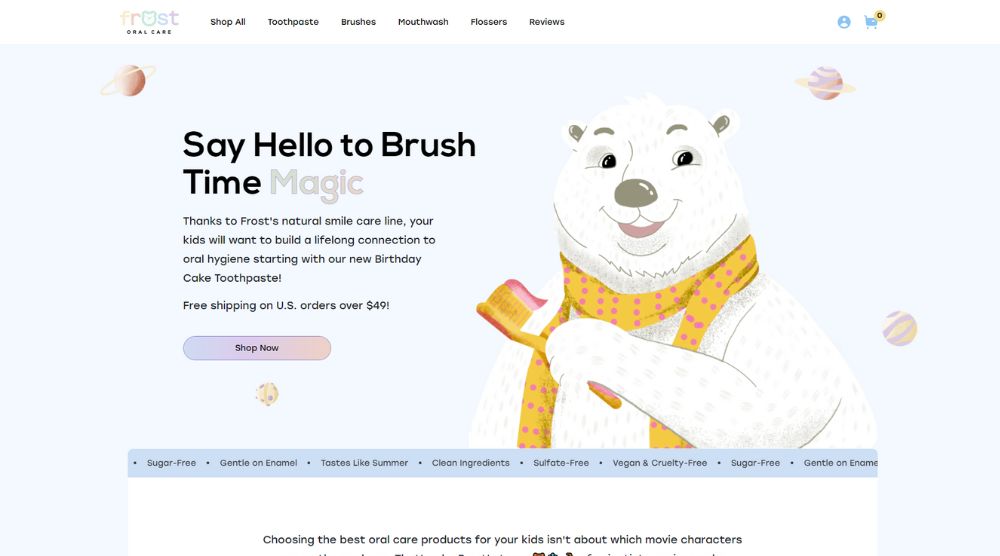 Frost Oral Care Shopify Store Example