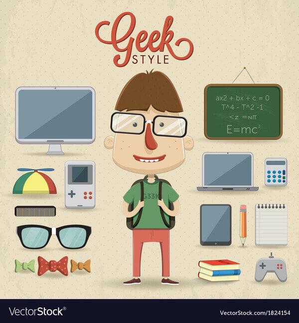 Geek Vector Character Set by VectorStock