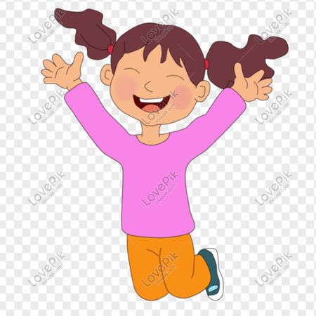 Happy girl jumping PNG image