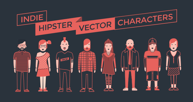 Hipster Rock Vector Characters by Pixeden