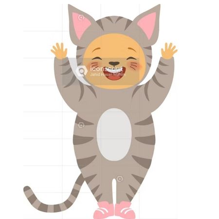 Kid in a cat costume PNG image