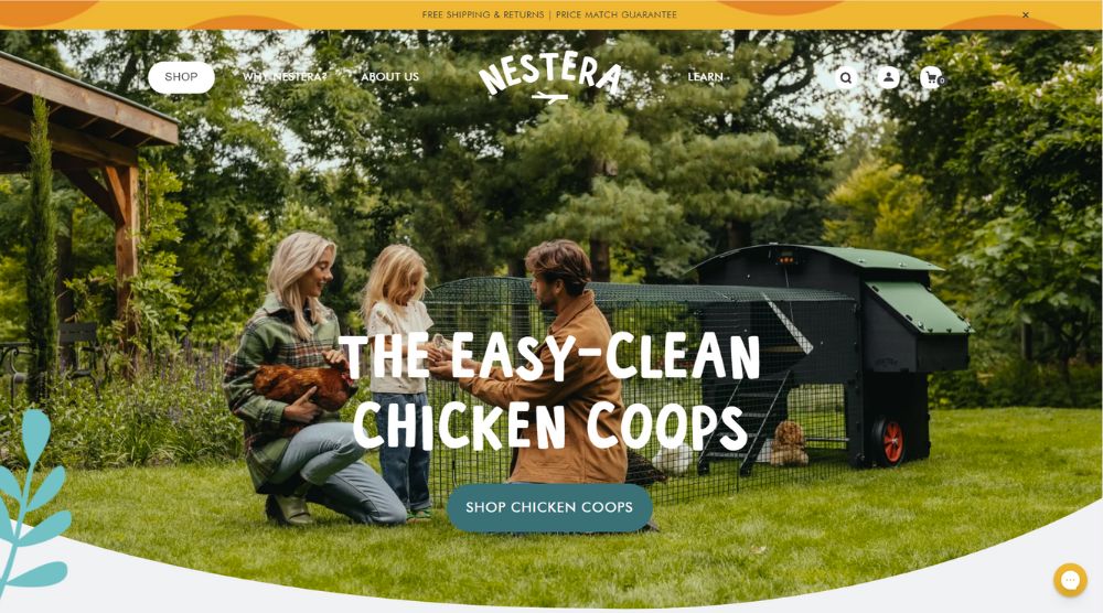 Nestera Chicken Coops Shopify Brand Website