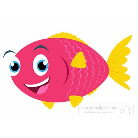 Pink fish smiling PNG image