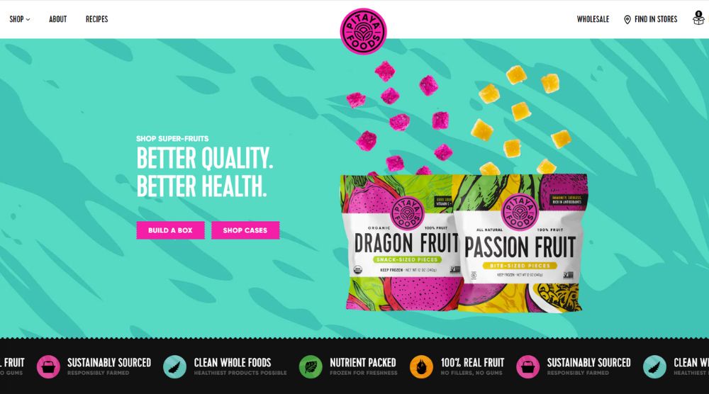 Pitaya Foods Shopify Website Inspiration