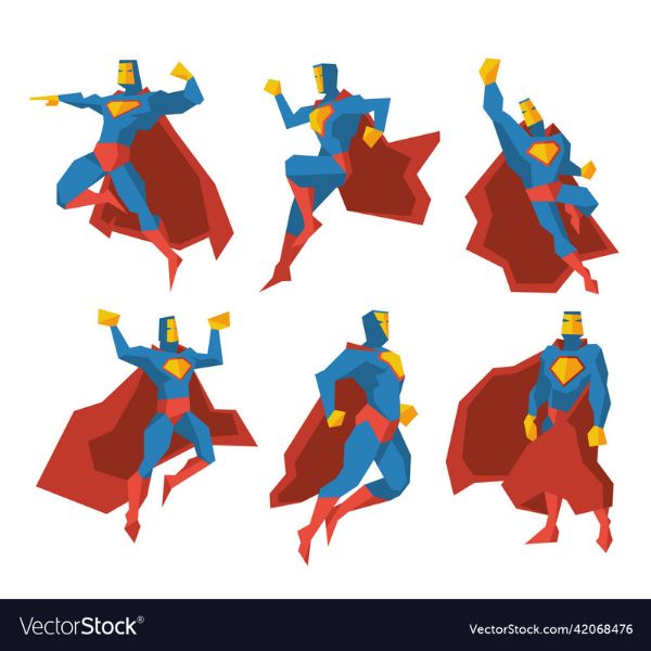 Superhero Vector Character Set by VectorStock