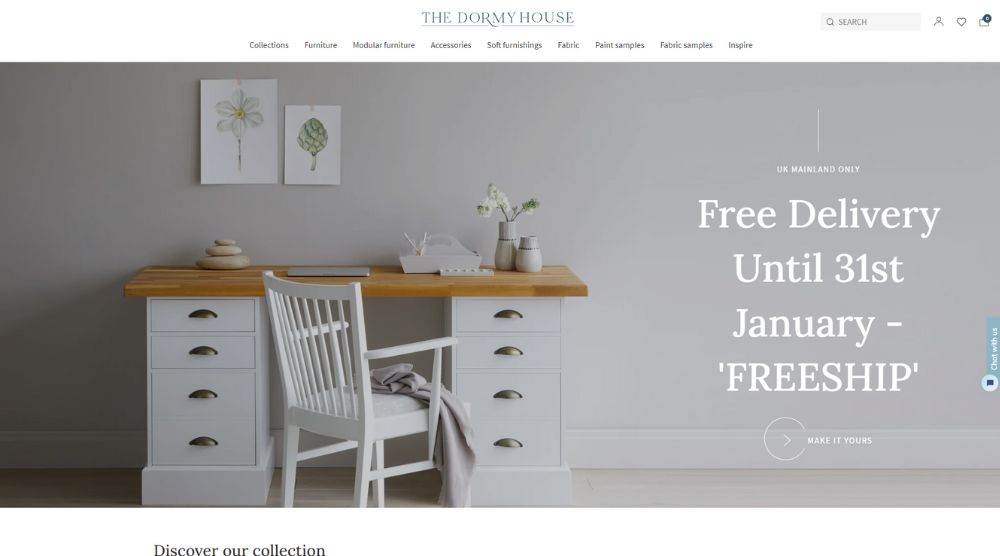 The Dormy House Shopify Website Example