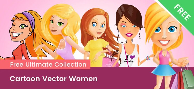Vector Cartoon Women Shopping by VectorCharacters
