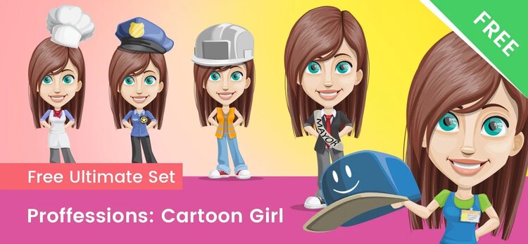 Vector Girl Professions by VectorCharacters