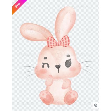 Watercolor bunny PNG image