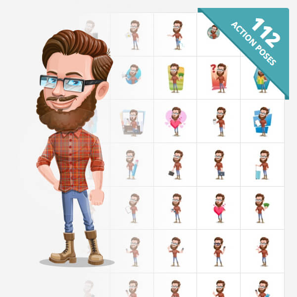 Male cartoon character with beard PNG 112 images
