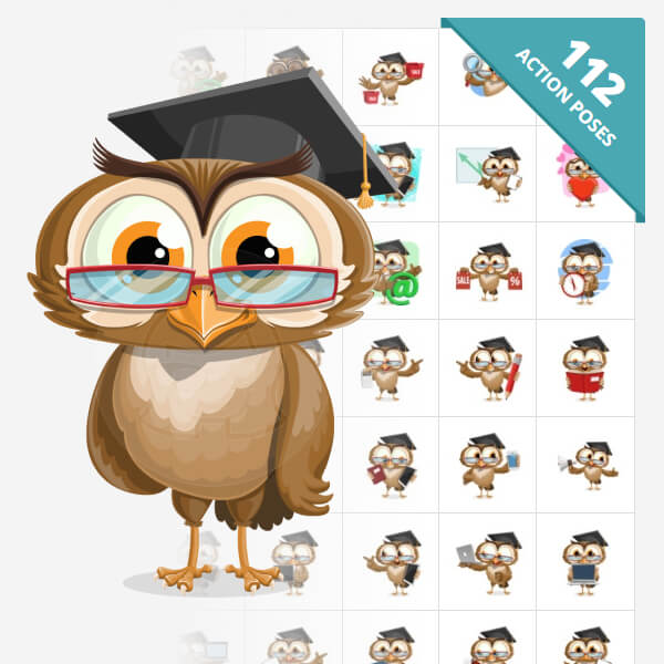 Owl teacher cartoon character PNG 112 images