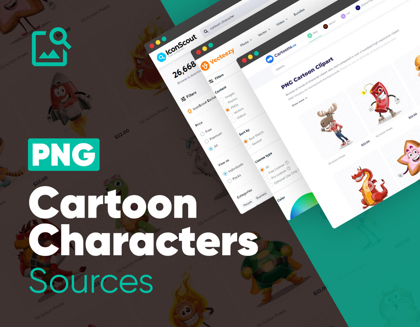 Top sources to download high-quality cartoon characters PNG images - free and premium.