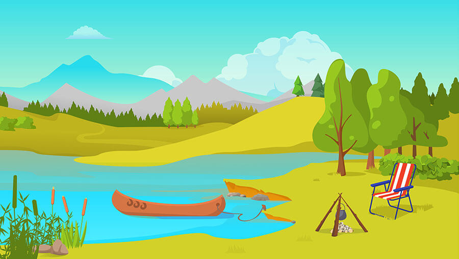 Free Cartoon Lake Background
